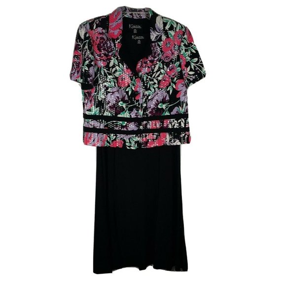 K Petite Collection Black Secretary Dress with Blazer ~ Sz 10P ~ Knee Length - Picture 3 of 12